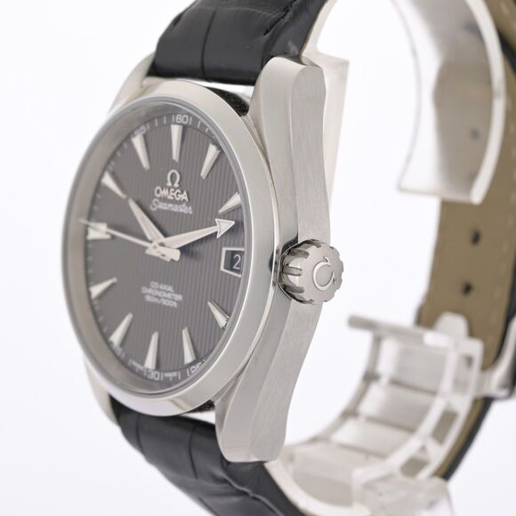 OMEGA Seamaster Aqua Terra Grey Teak Dial 38.5mm Auto Men's Watch +Box & Cards - Picture 7 of 12